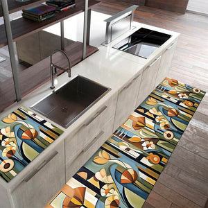 Tappeto Cucina Gomma Pvc 51x120 cm Antimacchia Passatoia Antiscivolo Antisfilo Lavabile Dis_E