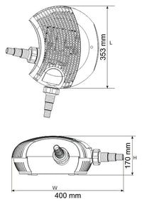 Pompa dell'acqua per laghetto filtrazione filtro koi corso d'acqua eco 10000 litri all'ora 80 watt 16_0001999