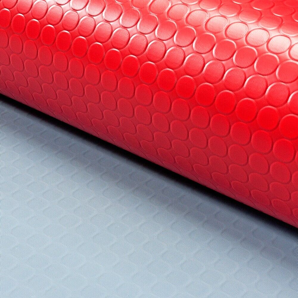 Tappeto Gomma Pvc Rosso 100x1000 Cm Passatoia Rivestimento Copri Pavimento Pedana Bolle Antiscivolo