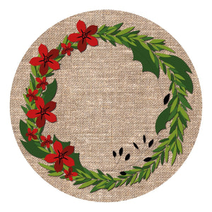 Tappeto Sotto Albero Natale Rotondo 100 Cm Addobbi Decoro Ingresso Natalizio Base Regali Dis B