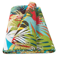 Telo Arredo Multiuso Foglie Tropicali Copridivano Casa Cotone Copriletto Coperta Picnic - 170X280 Cm