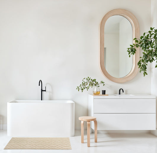 Tappeto Bagno 3D Morbido Assorbente Antiscivolo Lavabile Scendiletto Camera 45x75 Cm Beige