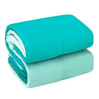 Trapunta Piumone Invernale Double Face 250gr Coperta Calda Letto 1 Pz Made In Italy Turchese