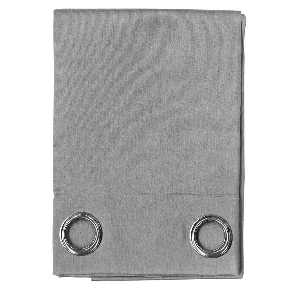 Tenda Porta Finestra 140x280 Cm Raso Sintetico 1 Pannello Coprente Occhielli Acciaio Grigio