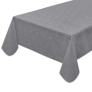 Tovaglia Antimacchia Maculata Bordata Cotone Plastificato Copritavolo Casa Cucina Grigio 135x135 Cm