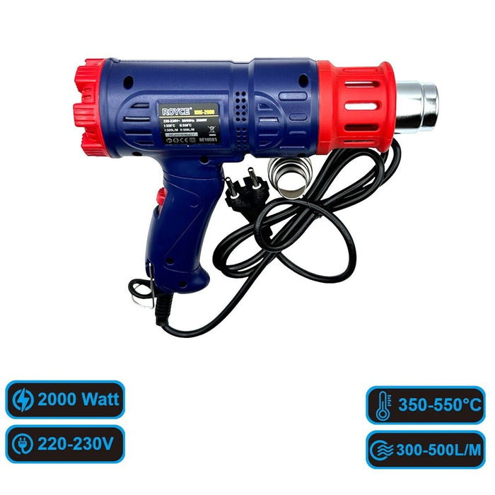 PISTOLA TERMICA ARIA CALDA 2000W SVERNICIATORE DOPPIO SELETTORE TEMPERATURA