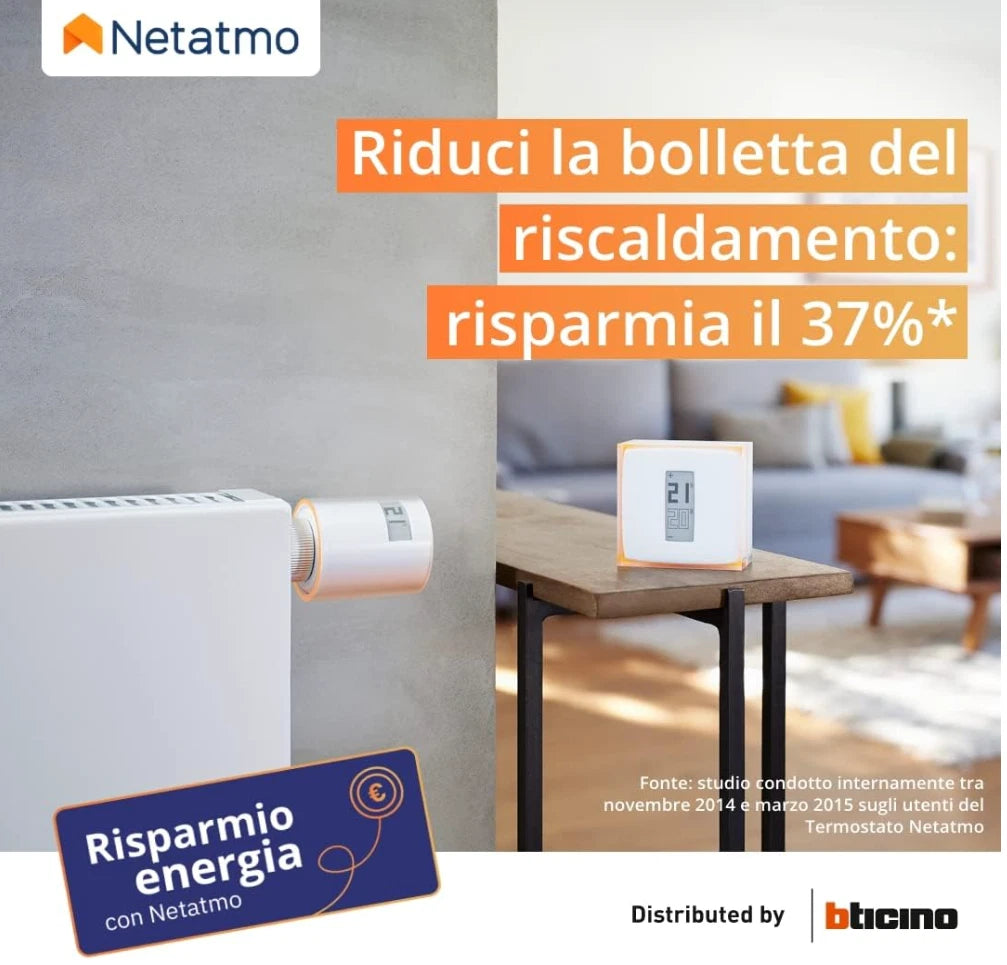 Netatmo NTH01-IT-EC Termostato Wifi Intelligente per caldaia individuale