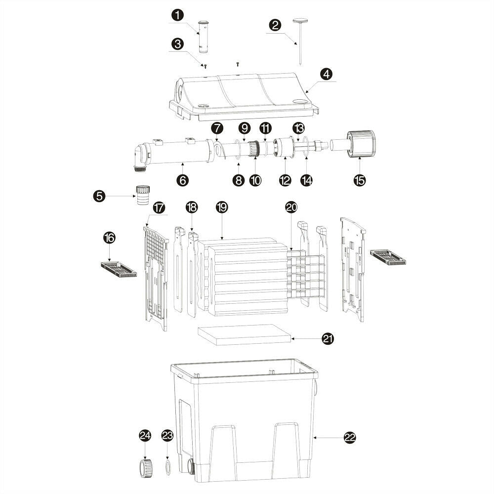 Filtrazione biologica filtro biofiltro vasca decantazione + gruppo UVC 16_0002429