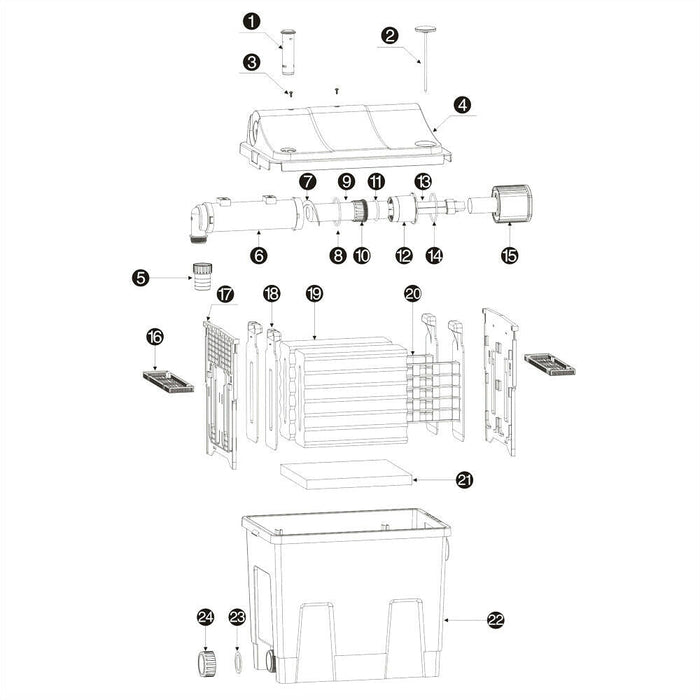 Filtrazione biologica filtro biofiltro vasca decantazione + gruppo UVC 16_0002429