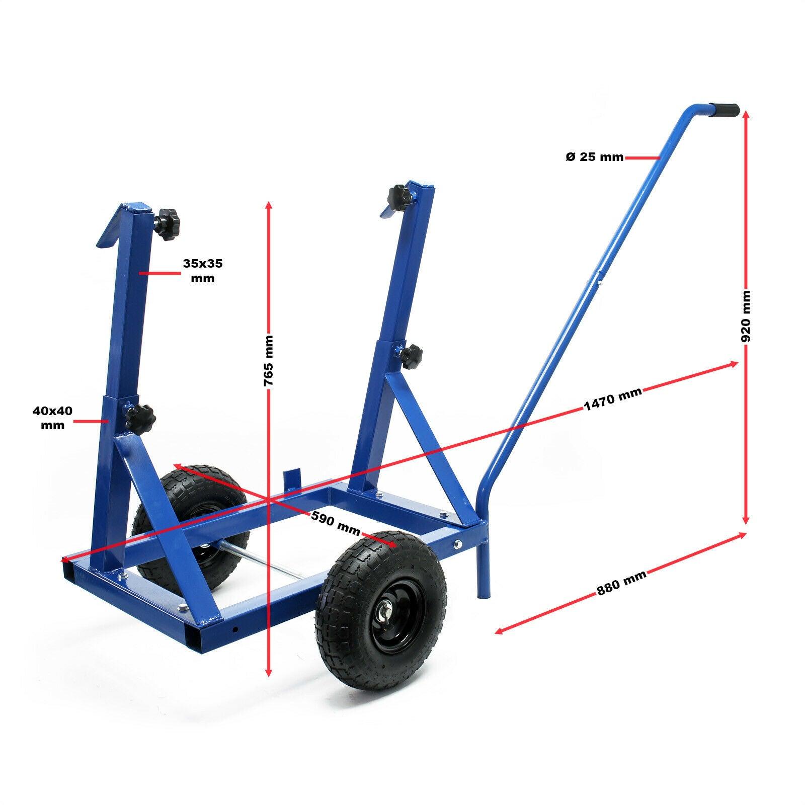 Carrello portapiatti carrello max 200 kg supporti regolabili in acciaio 16_0002568