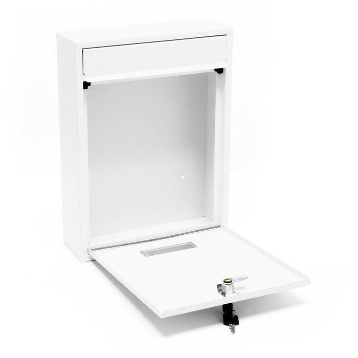 Cassetta postale di design da parete in acciaio zincato 26 x 8,5 x 35 cm bianco 16_0000073