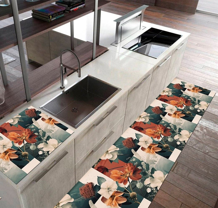 Tappeto Cucina Gomma Pvc 51x400 cm Antimacchia Passatoia Antiscivolo Antisfilo Lavabile Dis_N
