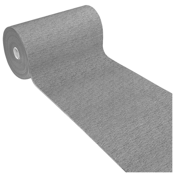 Tappeto Cucina Tinta Unita Striato 54x80 Cm Bordato Assorbente Passatoia Casa Antiscivolo Grigio