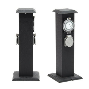 Colonnina Energy 2 prese di corrente esterne con timer in metallo IP44 16_0002280