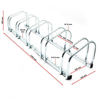 Portabici da pavimento per 5 biciclette cm 130,5 in metallo zincato 16_0001501