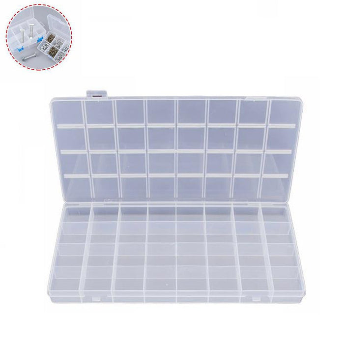 SCATOLA PLASTICA CONTENITORE GIOIELLI PERLINE UTENSILI VITI VARI SCOMPARTI 68512