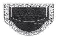 Zerbino Ingresso Semiluna Elegante Welcome Antiscivolo Gomma Robusta Tappeto Assorbente Argento