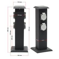 Colonna energetica con 4 prese elettriche da esterno in metallo IP44 giardino 16_0002283