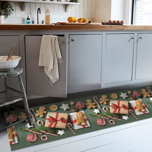 Tappeto Cucina Natale Pvc 51x210 cm Antimacchia Passatoia Antiscivolo Antisfilo Lavabile Dis_NA