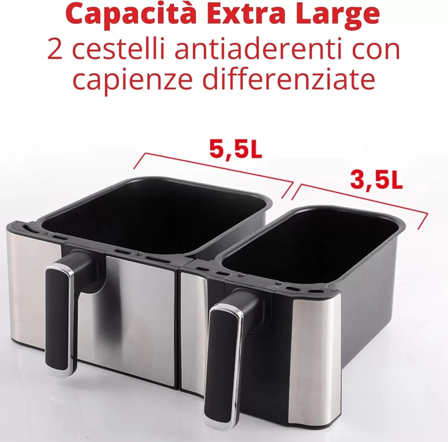 FRIGGITRICE ARDES AD ARIA DUAL DOPPIO CESTELLO TEMPERARURA 80/200