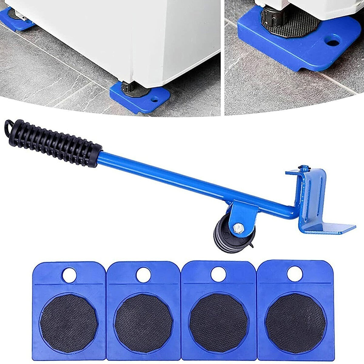 SOLLEVATORE SOLLEVA MOBILI RUOTE 4 PIASTRE 150KG SPOSTARE SOLLEVARE MOBILE CASA