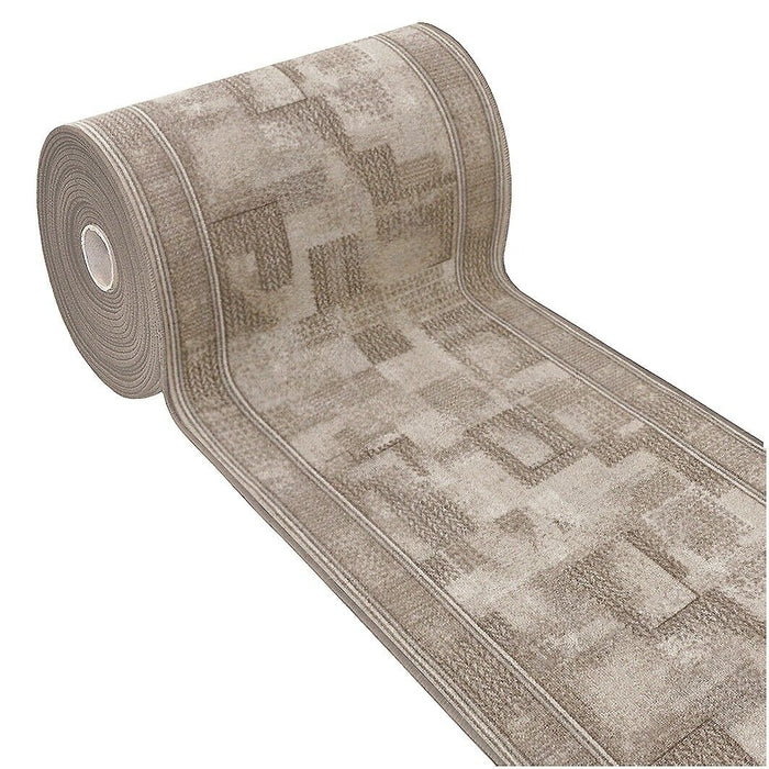 Passatoia Scala Scalinata Ingresso 67x650 Cm Bordata Tappeto Corridoio Gradini Antiscivolo Beige