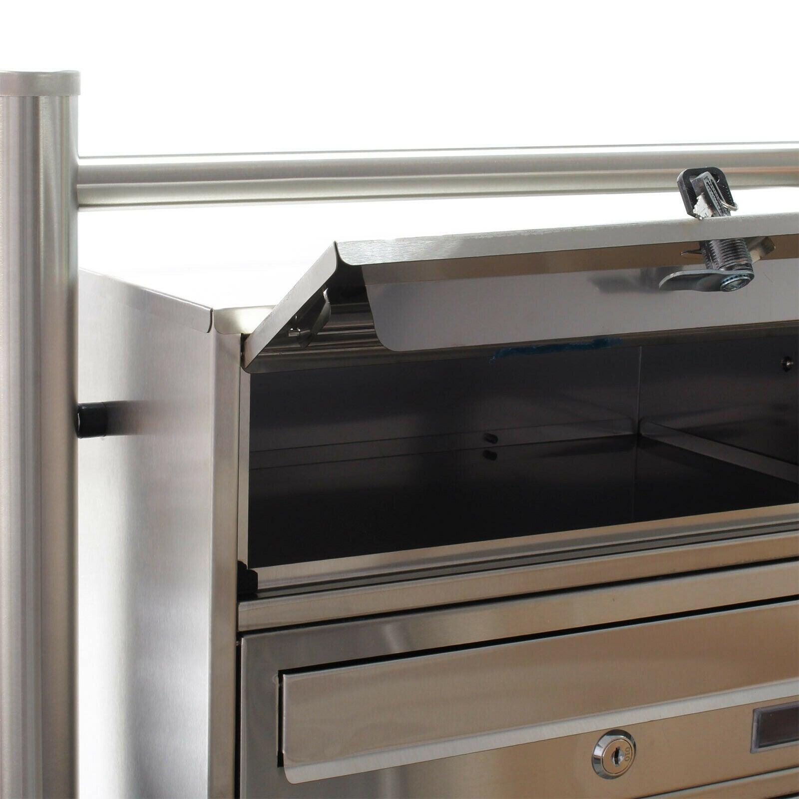 Blocco 6 cassette postali a piedi 2x3 scomparti sovrapposti acciaio inox 16_0000044