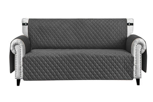 Copridivano Impermeabile Tasche Laterali Proteggi Divano Antimacchia Antiscivolo 4 Posti Antracite