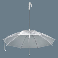 OMBRELLO GUINZAGLIO CANE RIPARO PIOGGIA IMPERMEABILE TRASPARENTE ASCIUTTO CANI