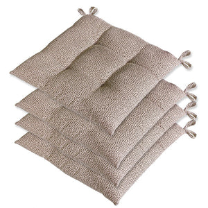 Set 4 Cuscini Sedia Cotone Maculati Morbidi Universali Lavabili Coprisedia Imbottituta Ovatta Marrone