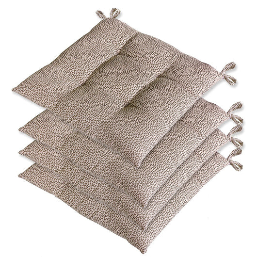 Set 4 Cuscini Sedia Cotone Maculati Morbidi Universali Lavabili Coprisedia Imbottituta Ovatta Marrone