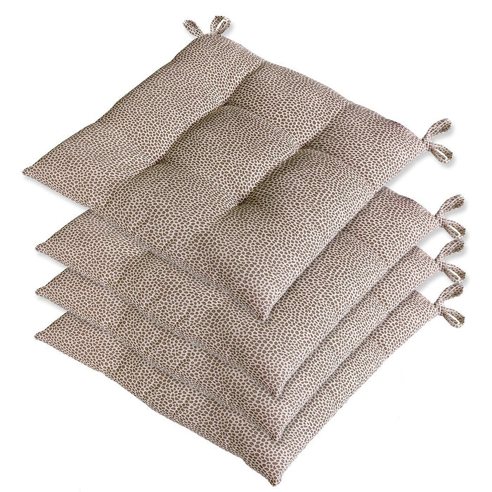 Set 4 Cuscini Sedia Cotone Maculati Morbidi Universali Lavabili Coprisedia Imbottituta Ovatta Marrone