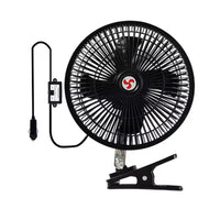 VENTILATORE OSCILLANTE AUTO CAMION 24V 8" SILENZIOSO CLIP PORTATILE METALLO NERO