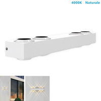 APPLIQUE LED 8W BIANCO LAMPADA LUCE NATURALE PARETE UP DOWN ESTERNO INTERNO