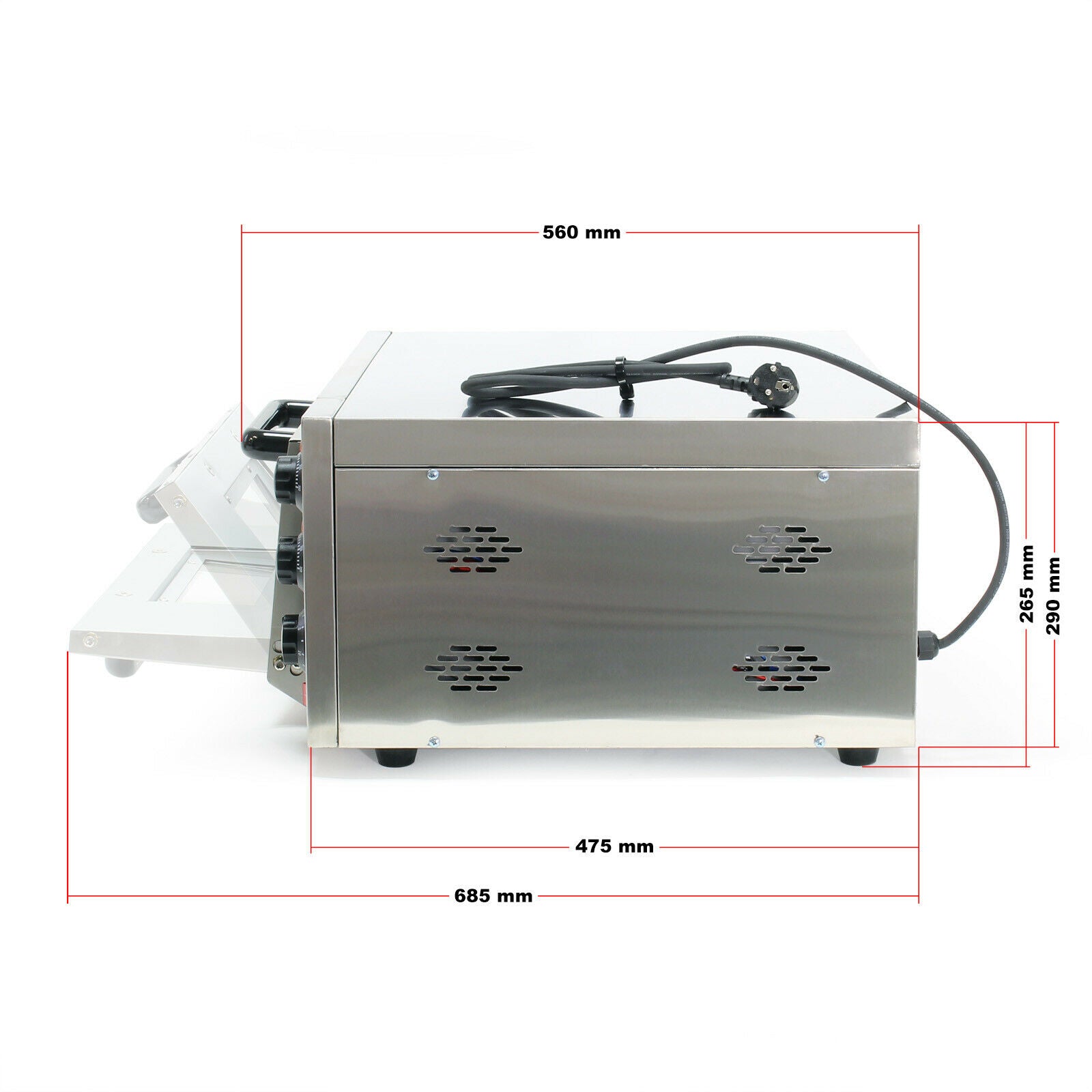 Forno pizza 2000 watt acciaio raffinato alimentare pietra pizza refrattaria 16_0002439