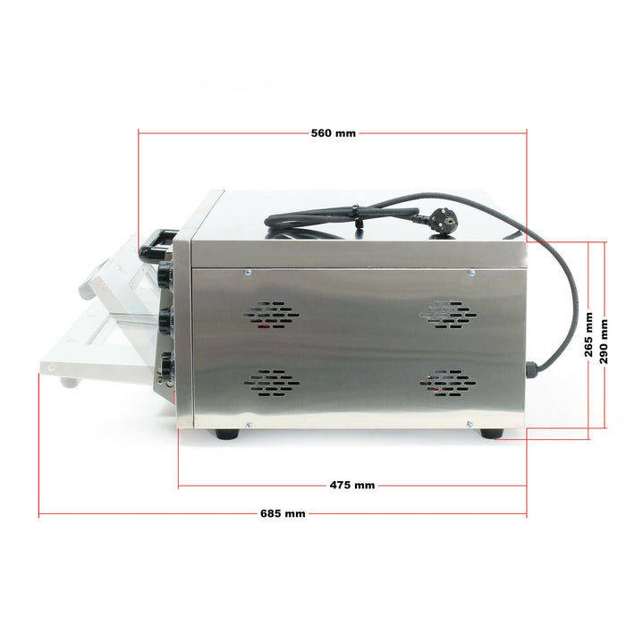 Forno pizza 2000 watt acciaio raffinato alimentare pietra pizza refrattaria 16_0002439