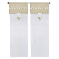 Tende Finestre Porta 60x150 cm Tessuto Lino Semitrasparente Coppia 2 Pz Shabby Chic Farfalla