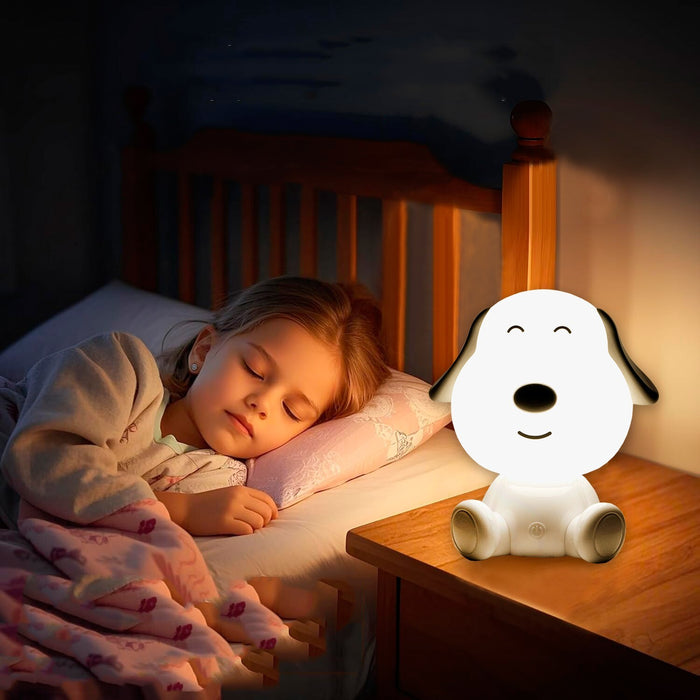 Lampada Touch Led Cane Regolabile Abat Jour Cameretta Comodino Bambini No Fili Ricarica Usb - Rosa