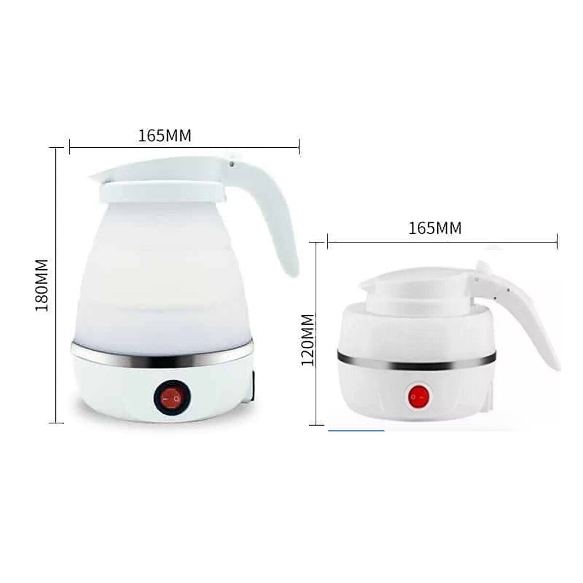 BOLLITORE ELETTRICO PIEGHEVOLE COMPATTO DA VIAGGIO SENZA BPA SILICONE 0,7L 600W