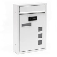 Cassetta postale a muro con serratura a combinazione dal design moderno in acciaio zincato bianco 16_0000066
