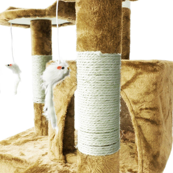 Tiragraffi per gatti 170 cm corda sisal piattaforma piattaforma beige 16_0000004