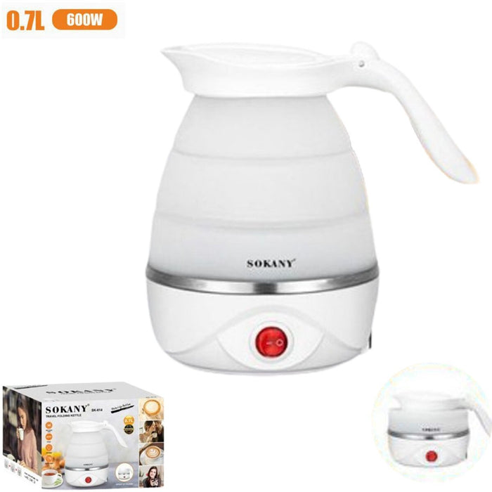 BOLLITORE ELETTRICO PIEGHEVOLE COMPATTO DA VIAGGIO SENZA BPA SILICONE 0,7L 600W