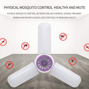 LAMPADA DA SOFFITTO KILLER REPELLENTE ASPIRA ZANZARE 40W LED E27 3 PALE TE-B0327