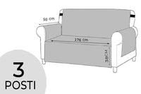 Copridivano Impermeabile Tasche Laterali Proteggi Divano Antimacchia Antiscivolo 3 Posti Blu