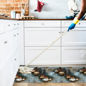 Tappeto Cucina Natale Antimacchia 51x140 cm Campanelle Palle Di Natale Antiscivolo Lavabile