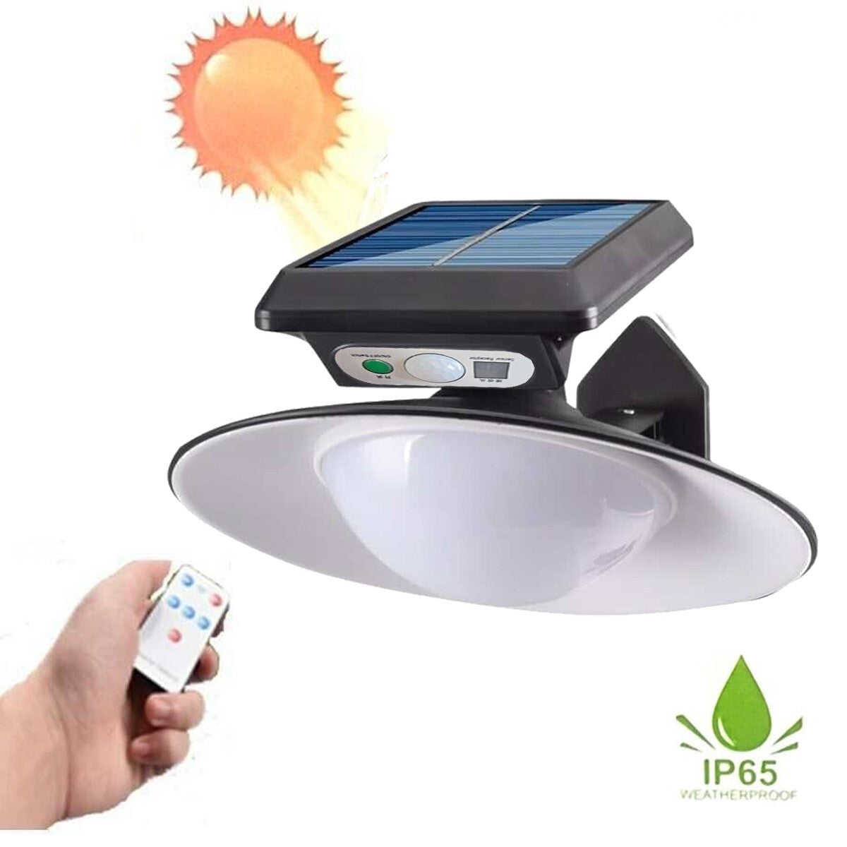LAMPADARIO FARO SOLARE 20CM CON SENSORE DI MOVIMENTO PER ESTERNO TELECOMANDO