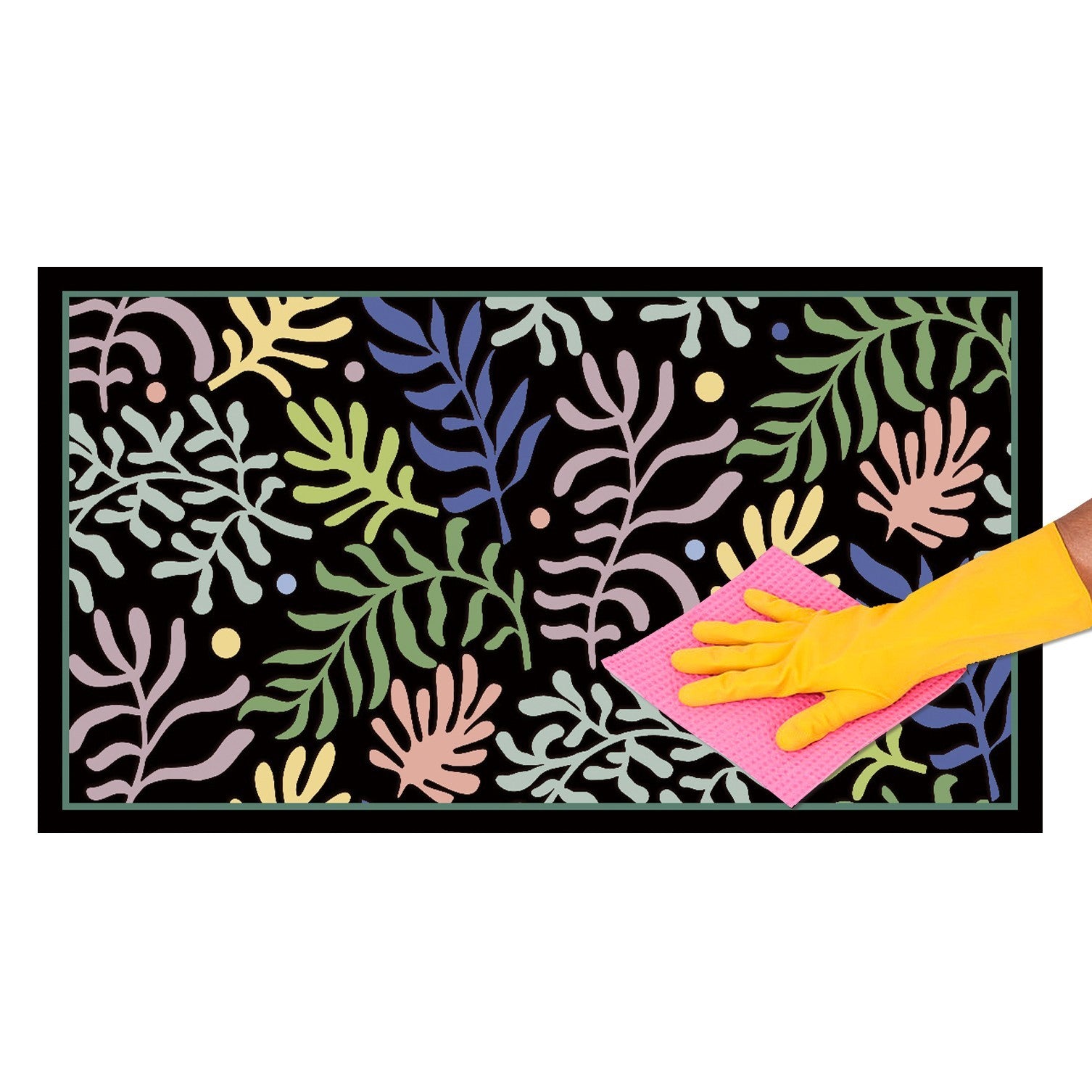 Zerbino Ingresso 40X70 cm Gomma Sostenibile Antiscivolo Pietre Mosaico Maioliche DIS_D