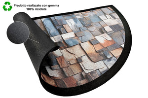 Zerbino Gomma Sostenibile 40X70 Antiscivolo Ingresso Interno Esterno Moderno Semiluna Dis.MF