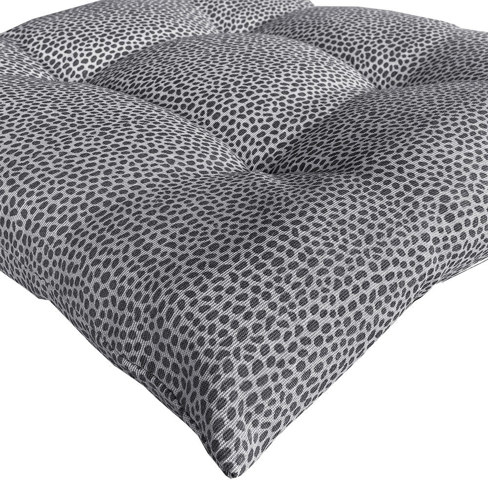 Set 4 Cuscini Sedia Cotone Maculati Morbidi Universali Lavabili Coprisedia Imbottitura Ovatta Grigio