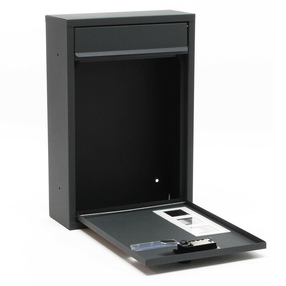 Cassetta postale da parete di design con serratura a combinazione in acciaio zincato antracite 16_0000067